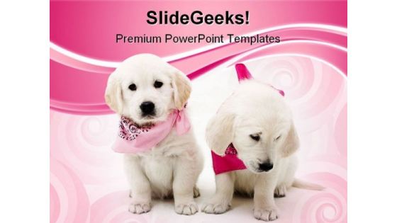 Two Puppies Animals PowerPoint Themes And PowerPoint Slides 0411 Two Puppies Animals PowerPoint Themes And PowerPoint Slides 0411