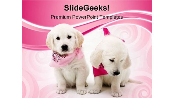 Two Puppies Animals PowerPoint Themes And PowerPoint Slides 0411