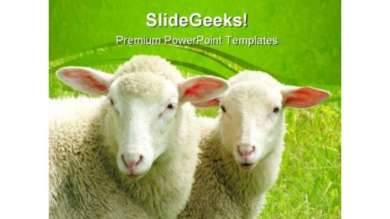 Two Sheep Nature PowerPoint Templates And PowerPoint Backgrounds 0411