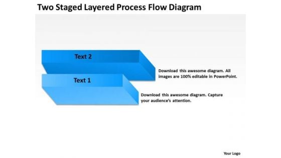 Two Staged Layered Process Flow Diagram Ppt Business Plan Template PowerPoint Templates