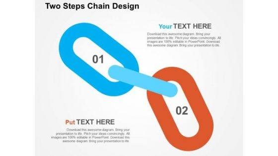 Two Steps Chain Design PowerPoint Templates