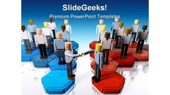 Two Teams Merging Business PowerPoint Templates And PowerPoint Backgrounds 0211