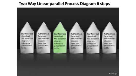 Two Way Linear Parallel Process Diagram 6 Steps How To Business Plan PowerPoint Templates