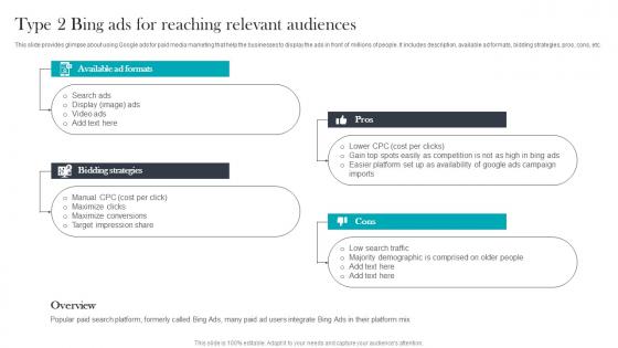 Type 2 Bing Ads For Reaching Paid Media Advertising For Optimizing Customer Guidelines Pdf