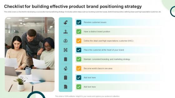 Types And Examples Of Product Checklist For Building Effective Product Brand Positioning Strategy