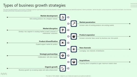 Types Of Business Growth Strategies Demonstration Pdf