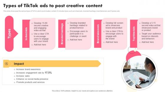 Types Of TikTok Ads To Post Creative Music Industry Marketing Plan To Enhance Brand Image Brochure Pdf