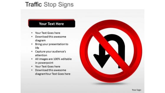 U Turn Traffic Stop PowerPoint Slides And Ppt Diagram Templates