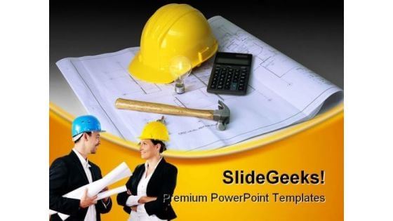 Under Construction Industrial PowerPoint Template 0910 Under Construction Industrial PowerPoint Template 0910