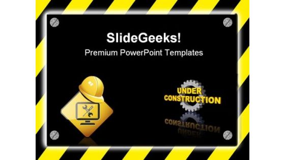 Under Construction Signpost Metaphor PowerPoint Templates And PowerPoint Backgrounds 0811