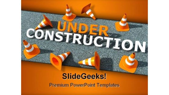 Under Construction Transportation PowerPoint Template 0610