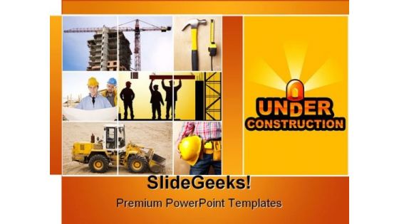 Under Construction Transportation PowerPoint Template 0910