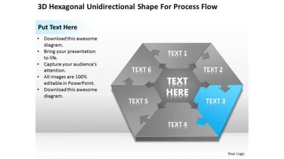 Unidirectional Shape For Process Flow Ppt Business Plan Template PowerPoint Templates