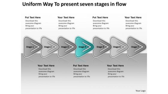 Uniform Way To Present Seven Stages In Flow Business Plan Samples PowerPoint Slides