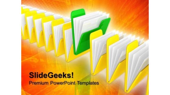 Unique Green Folder Leadership PowerPoint Templates And PowerPoint Themes 0912