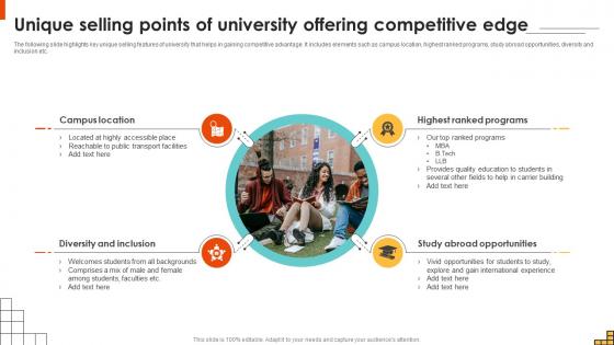 Unique Selling Points Of University Offering Competitive Running Marketing Campaigns Strategy SS V Unique Selling Points Of University Offering Competitive Running Marketing Campaigns Strategy SS V