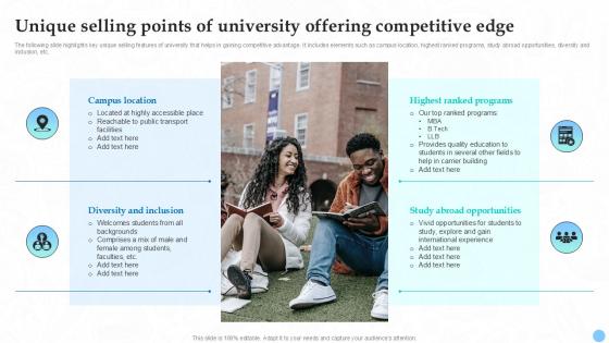 Unique Selling Points Of University Offering Higher Education Ppt Template Strategy SS V Unique Selling Points Of University Offering Higher Education Ppt Template Strategy SS V