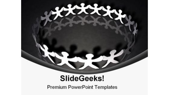 United People Chain Globe PowerPoint Template 1110