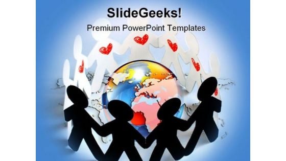 United People Globe PowerPoint Backgrounds And Templates 1210