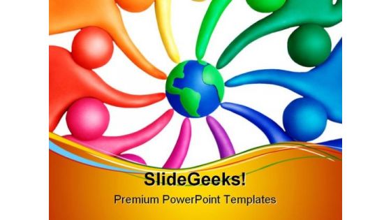 United People Globe PowerPoint Themes And PowerPoint Slides 0811