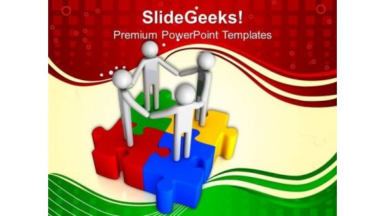United People On Puzzles PowerPoint Templates And PowerPoint Themes 1012