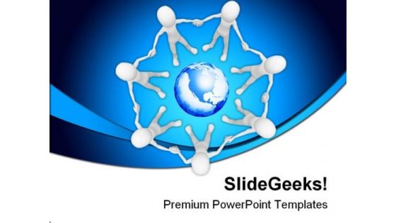 Unity People Globe PowerPoint Templates And PowerPoint Backgrounds 0311