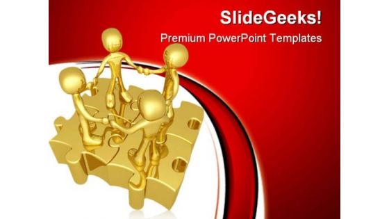 Unity Puzzle People PowerPoint Themes And PowerPoint Slides 0811