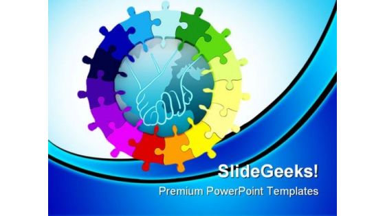 Unity Puzzle Shapes Services PowerPoint Templates And PowerPoint Backgrounds 0311