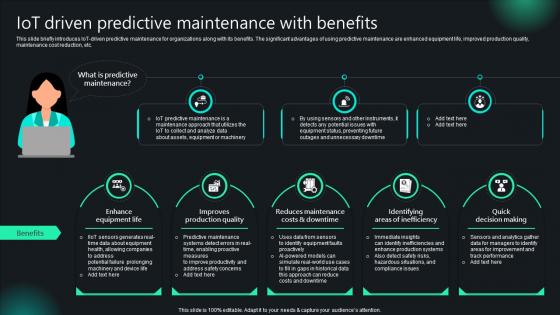 Unlocking Potential IoTs Application IoT Driven Predictive Maintenance With Benefits IoT SS V