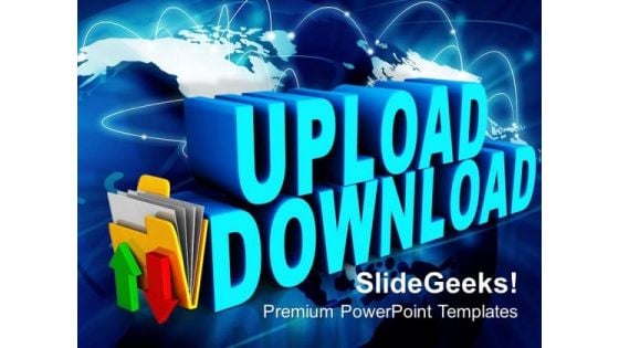 Upload Download Folder Icon Internet PowerPoint Templates And PowerPoint Themes 0912