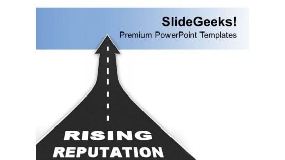 Upward Arrow With Rising Reputation PowerPoint Templates Ppt Backgrounds For Slides 0713