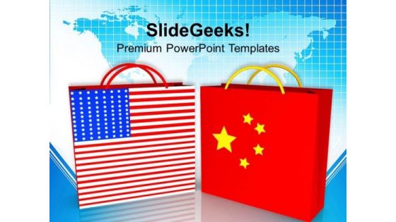 Us And China Trade Symbol PowerPoint Templates Ppt Backgrounds For Slides 0213