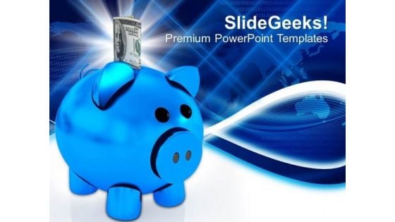 Us Currency Saving With A Piggy Bank PowerPoint Templates Ppt Backgrounds For Slides 0113 Us Currency Saving With A Piggy Bank PowerPoint Templates Ppt Backgrounds For Slides 0113