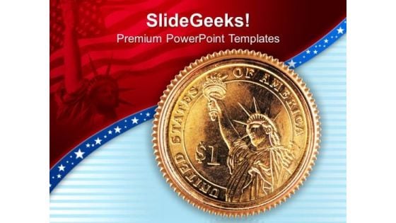 Us Dollar Coin Americana PowerPoint Templates And PowerPoint Themes 1112