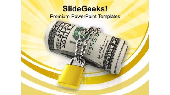 Us Dollar Locked And Chained Business PowerPoint Templates Ppt Backgrounds For Slides 1112