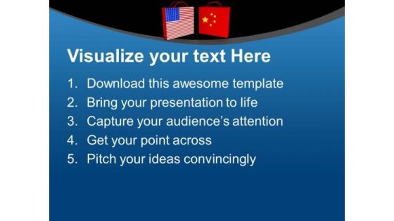 Usa And China Shopping Bags PowerPoint Templates Ppt Backgrounds For Slides 0313