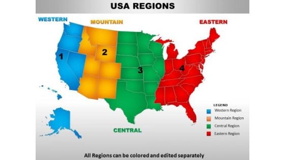 Usa Central Region Country PowerPoint Maps