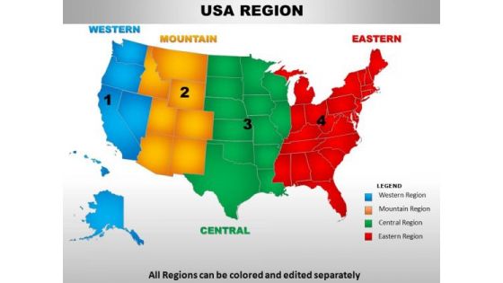 Usa Eastern Region Country PowerPoint Maps