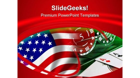 Usa Flag And Gambling Game PowerPoint Templates And PowerPoint Backgrounds 0811