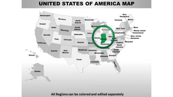 Usa Indiana State PowerPoint Maps
