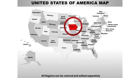 Usa Iowa State PowerPoint Maps Usa Iowa State PowerPoint Maps