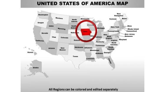 Usa Iowa State PowerPoint Maps