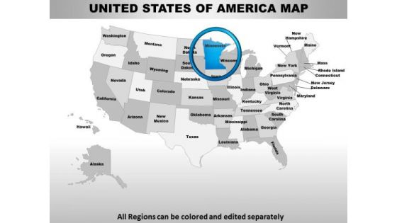 Usa Minnesota State PowerPoint Maps