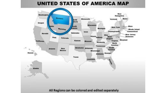 Usa Montana State PowerPoint Maps