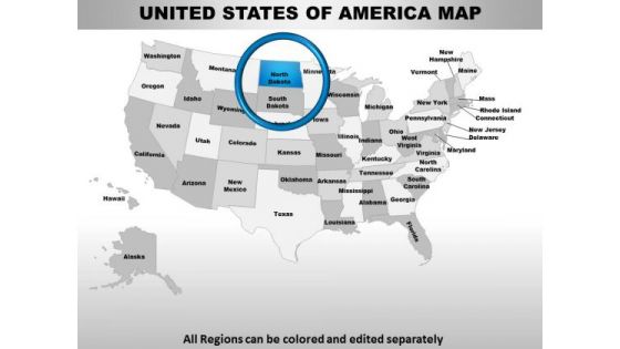 Usa North Dakota State PowerPoint Maps