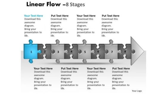 Usa PowerPoint Template Linear Flow 8 Phase Diagram Ppt Style1 2 Graphic