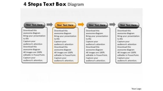 Usa PowerPoint Template Liner Flow 4 Stages Communication Skills Business Design