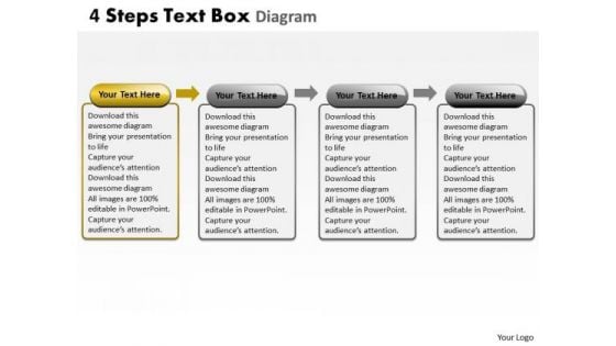 Usa PowerPoint Template Liner Flow 4 Stages Communication Skills Design