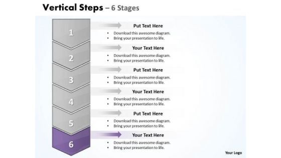 Usa PowerPoint Template Vertical Steps 6 1 Project Management Ppt 7 Image