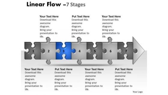 Usa Ppt Linear Flow 7 State Diagram Style1 Business Strategy PowerPoint 4 Design